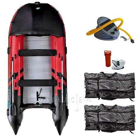 Ponton GLADIATOR ACTIVE C420AL red black - pompowana łódź z aluminiową podłogą