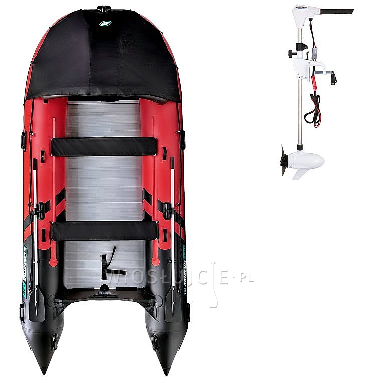 Ponton GLADIATOR ACTIVE C420AL red black - pompowana łódź z aluminiową podłogą