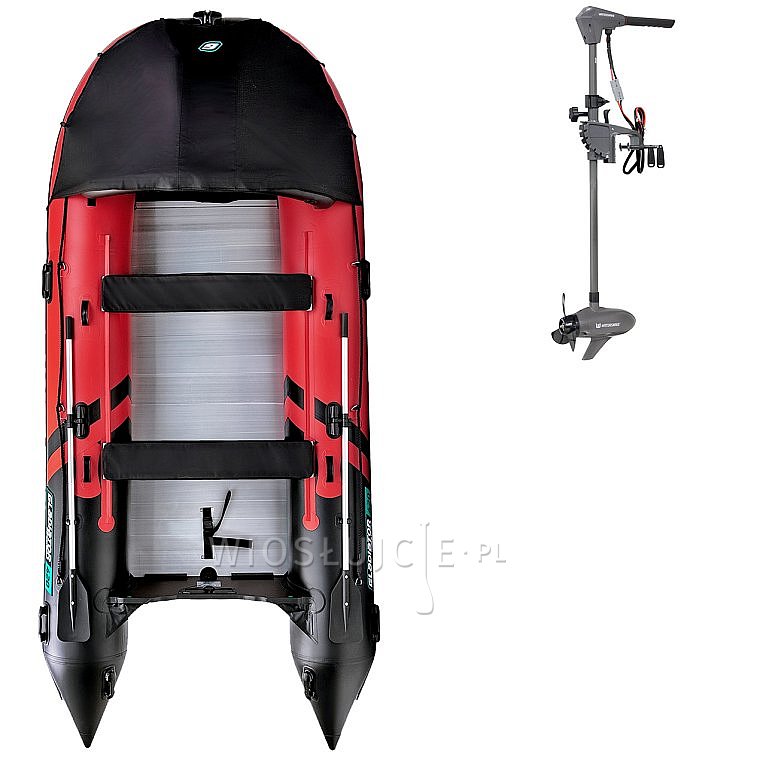 Ponton GLADIATOR ACTIVE C420AL red black - pompowana łódź z aluminiową podłogą