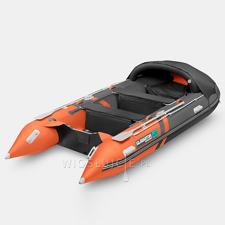Ponton GLADIATOR ACTIVE C420AL orange dark grey - pompowana łódź z aluminiową podłogą