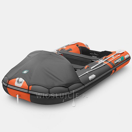 Ponton GLADIATOR ACTIVE C420AL orange dark grey - pompowana łódź z aluminiową podłogą