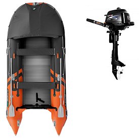 Ponton GLADIATOR ACTIVE C420AL orange dark grey - pompowana łódź z aluminiową podłogą