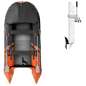 Ponton GLADIATOR ACTIVE C420AL orange dark grey - pompowana łódź z aluminiową podłogą