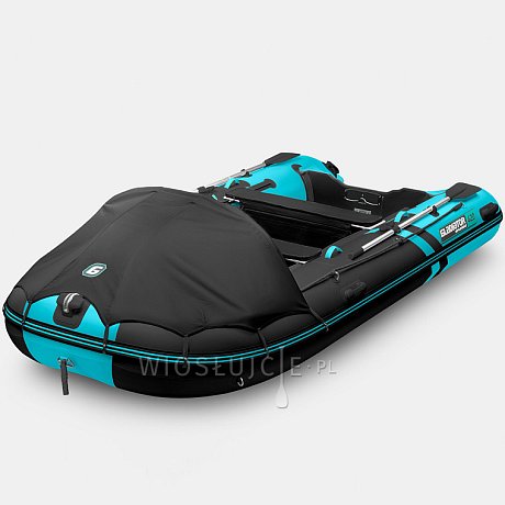 Ponton GLADIATOR ACTIVE C420AL black turquoise - pompowana łódź z aluminiową podłogą