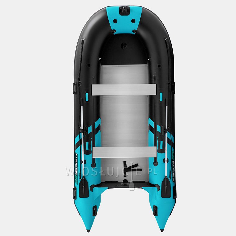Člun GLADIATOR ACTIVE C420AL black turquoise - nafukovací člun s hliníkovou podlahou