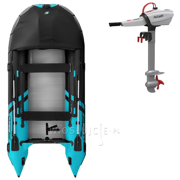 Člun GLADIATOR ACTIVE C420AL black turquoise - nafukovací člun s hliníkovou podlahou