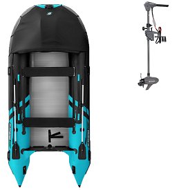 Ponton GLADIATOR ACTIVE C420AL black turquoise - pompowana łódź z aluminiową podłogą