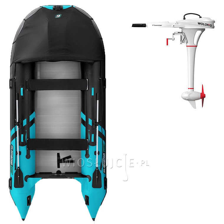 Člun GLADIATOR ACTIVE C420AL black turquoise - nafukovací člun s hliníkovou podlahou