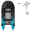 Ponton GLADIATOR ACTIVE C420AL black turquoise - pompowana łódź z aluminiową podłogą