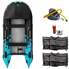 Ponton GLADIATOR ACTIVE C420AL black turquoise - pompowana łódź z aluminiową podłogą