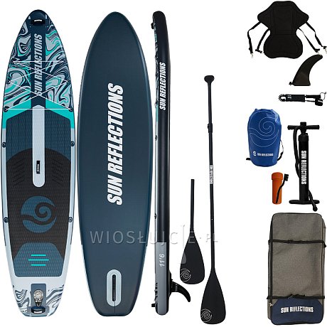 Deska SUP SUN REFLECTIONS XXL 11'6'' COMBO Forest Gray - pompowany paddleboard