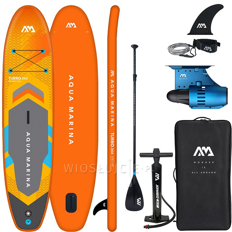 Paddleboard AQUA MARINA GO TURBO 366  12'0'' s  motorem AQUA MARINA BlueDrive S Power fin