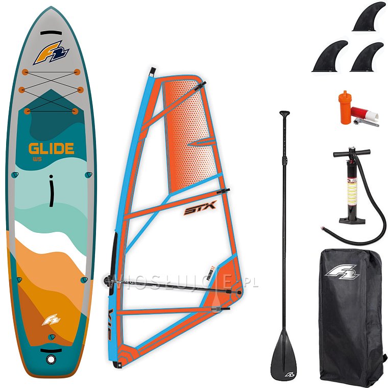 Deska SUP F2 GLIDE WS 11'7 PETROL komplet s plachtou - nafukovací paddleboard a windsurfing
