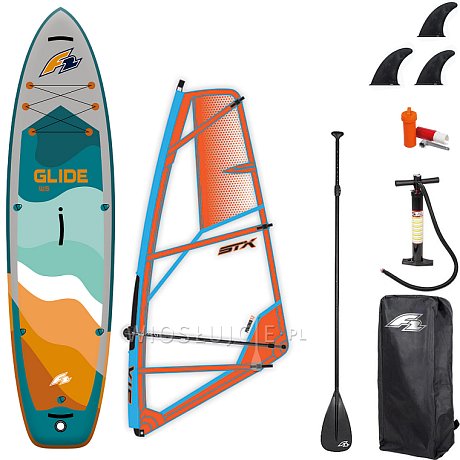 Zestaw WindSUP F2 Glide WS 11'7'' PETROL + pędnik STX PowerKid - pompowany paddleboard