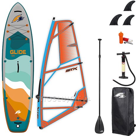 Zestaw WindSUP F2 Glide WS 11'7'' PETROL + pędnik STX PowerKid - pompowany paddleboard