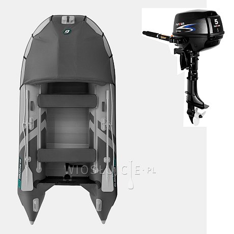 Ponton GLADIATOR ACTIVE C330AL light dark grey - pompowana łódź z aluminiową podłogą