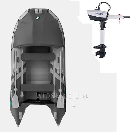 Ponton GLADIATOR ACTIVE C330AL light dark grey - pompowana łódź z aluminiową podłogą