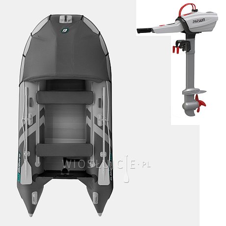 Ponton GLADIATOR ACTIVE C330AL light dark grey - pompowana łódź z aluminiową podłogą