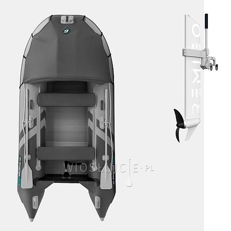 Ponton GLADIATOR ACTIVE C330AL light dark grey - pompowana łódź z aluminiową podłogą