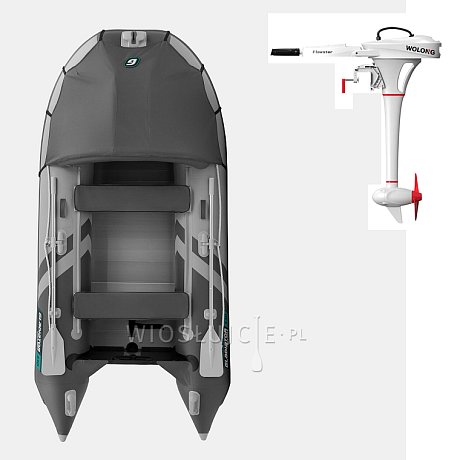 Ponton GLADIATOR ACTIVE C330AL light dark grey - pompowana łódź z aluminiową podłogą