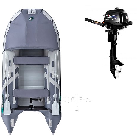 Ponton GLADIATOR ACTIVE C330AL light dark grey - pompowana łódź z aluminiową podłogą