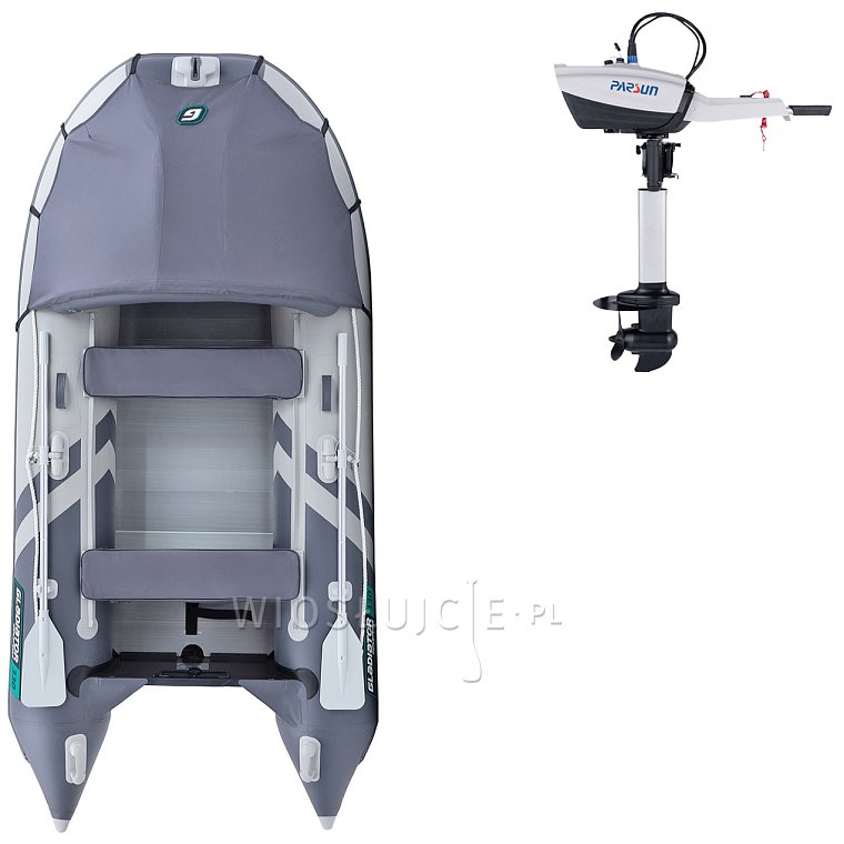 Ponton GLADIATOR ACTIVE C330AL light dark grey - pompowana łódź z aluminiową podłogą