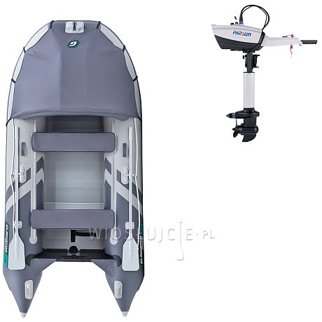 Ponton GLADIATOR ACTIVE C330AL light dark grey - pompowana łódź z aluminiową podłogą