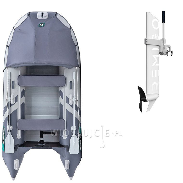 Ponton GLADIATOR ACTIVE C330AL light dark grey - pompowana łódź z aluminiową podłogą