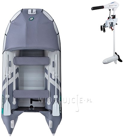 Ponton GLADIATOR ACTIVE C330AL light dark grey - pompowana łódź z aluminiową podłogą