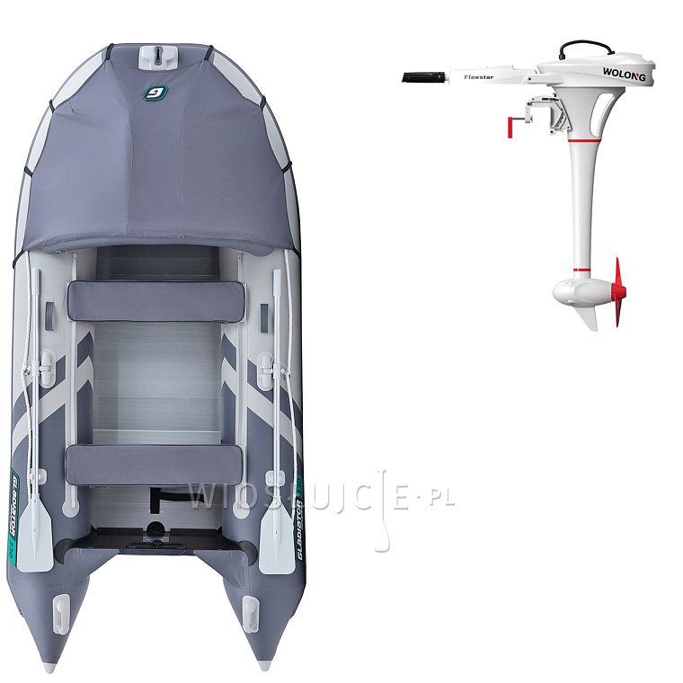 Ponton GLADIATOR ACTIVE C330AL light dark grey - pompowana łódź z aluminiową podłogą