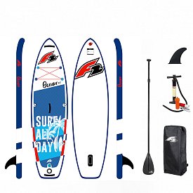Deska SUP F2 OCEAN BOY 8'2 BLUE z wiosłem - pompowany paddleboard