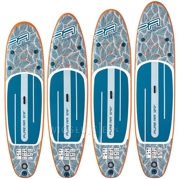 SUPER ZESTAW 4 DESEK SUP dla rodziny - AQUA MARINA PURE AIR 10´2, 10´6, 10´10, 12´0