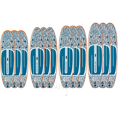 SUPER ZESTAW 12 DESEK SUP dla wypożyczalni – AQUA MARINA PURE AIR TROPIC BLUE 10´2, 10´6, 10´10, 12´0 (po 3 szt. każdego)