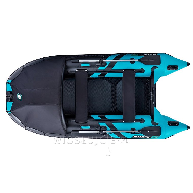 Člun GLADIATOR ACTIVE C330AD black turquoise - nafukovací člun s vysokotlakou podlahou