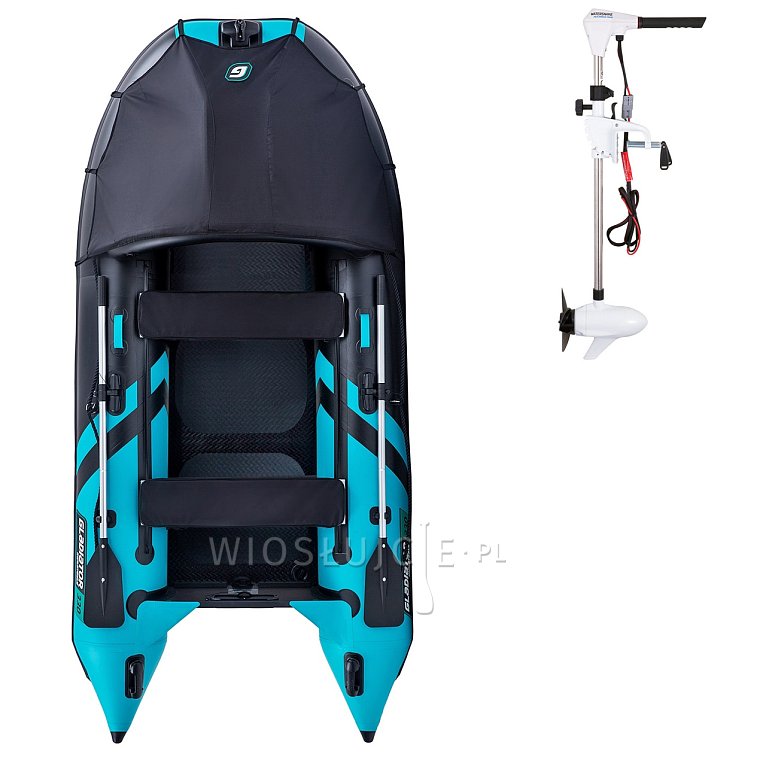 Ponton GLADIATOR ACTIVE C330AD black turquoise - pompowana łódź z pompowaną podłogą