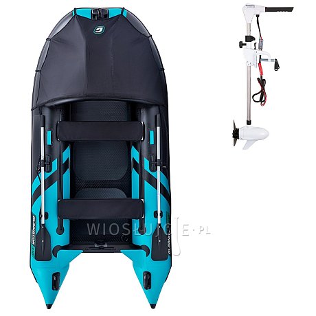 Ponton GLADIATOR ACTIVE C330AD black turquoise - pompowana łódź z pompowaną podłogą