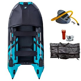 Ponton GLADIATOR ACTIVE C330AD black turquoise - pompowana łódź z pompowaną podłogą