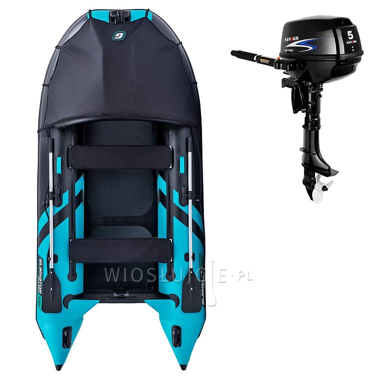 Člun GLADIATOR ACTIVE C330AD black turquoise - nafukovací člun s vysokotlakou podlahou
