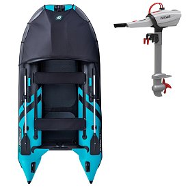 Ponton GLADIATOR ACTIVE C330AD black turquoise - pompowana łódź z pompowaną podłogą