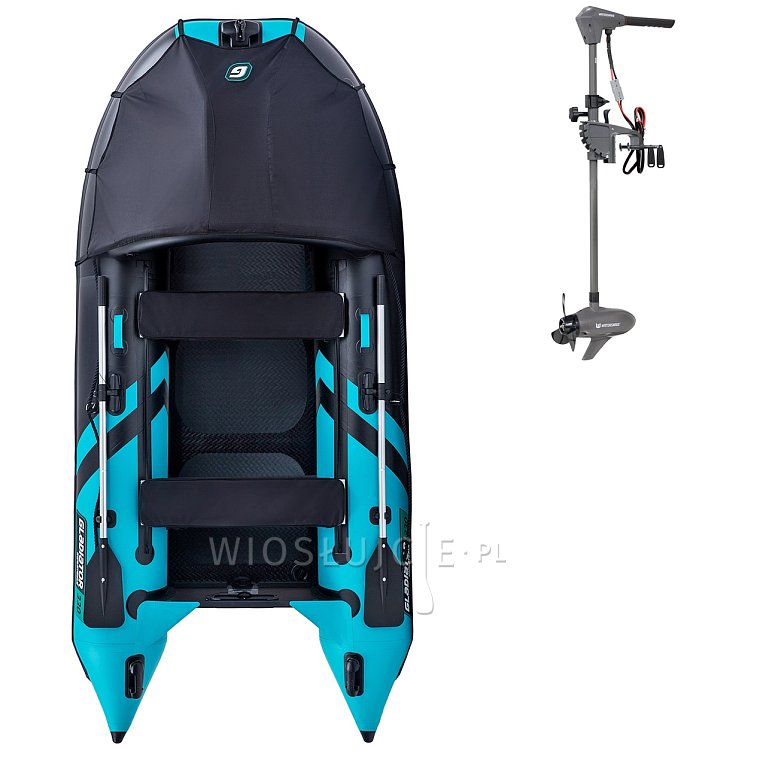 Ponton GLADIATOR ACTIVE C330AD black turquoise - pompowana łódź z pompowaną podłogą