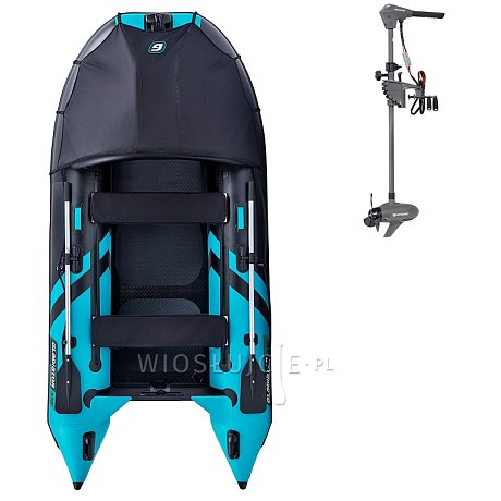 Ponton GLADIATOR ACTIVE C330AD black turquoise - pompowana łódź z pompowaną podłogą