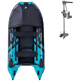 Ponton GLADIATOR ACTIVE C330AD black turquoise - pompowana łódź z pompowaną podłogą