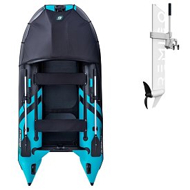 Ponton GLADIATOR ACTIVE C330AD black turquoise - pompowana łódź z pompowaną podłogą