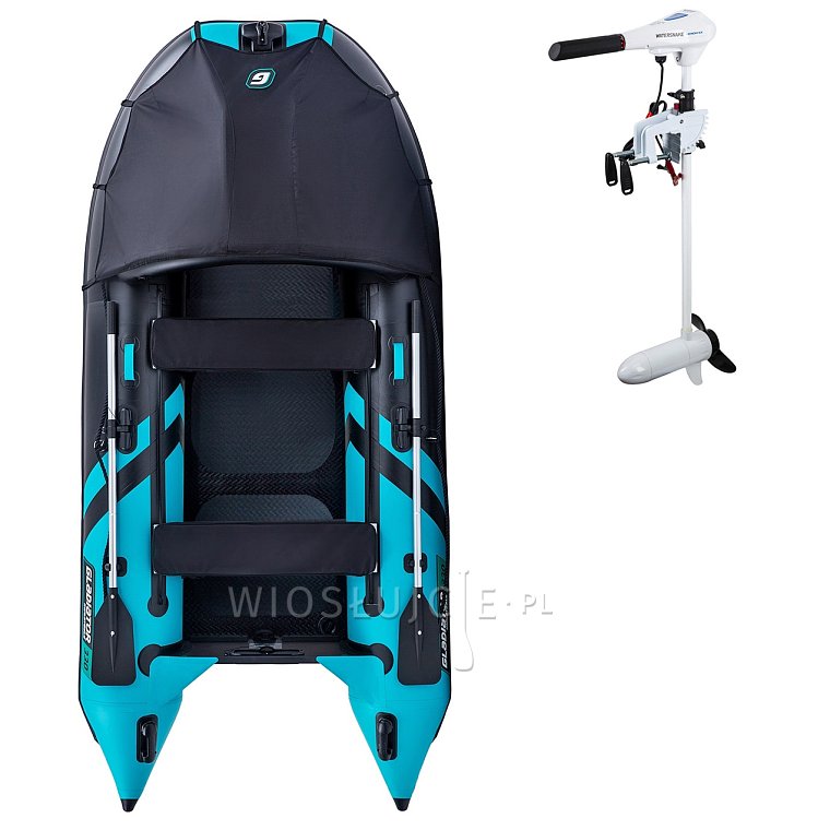 Ponton GLADIATOR ACTIVE C330AD black turquoise - pompowana łódź z pompowaną podłogą