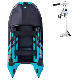 Ponton GLADIATOR ACTIVE C330AD black turquoise - pompowana łódź z pompowaną podłogą