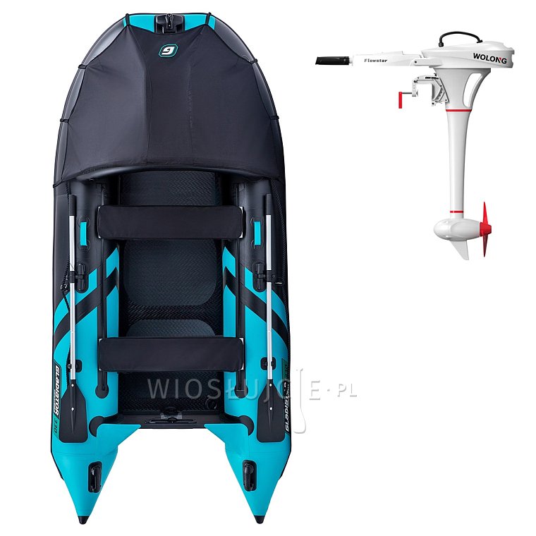 Člun GLADIATOR ACTIVE C330AD black turquoise - nafukovací člun s vysokotlakou podlahou