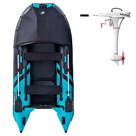 Ponton GLADIATOR ACTIVE C330AD black turquoise - pompowana łódź z pompowaną podłogą