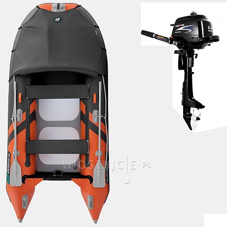 Ponton GLADIATOR ACTIVE C330AD Orange - Dark gray - pompowana łódź z pompowaną podłogą