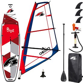 Zestaw windsurfingowy  F2 RIDE  11'5 RED WINDSURF  + pędnik F2 CHECKER RIG - pompowany paddleboard, windsurfing, kajak