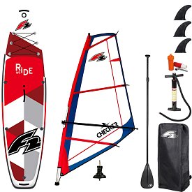 Zestaw windsurfingowy  F2 RIDE  10'5 RED WINDSURF  + pędnik F2 CHECKER RIG - pompowany paddleboard, windsurfing, kajak
